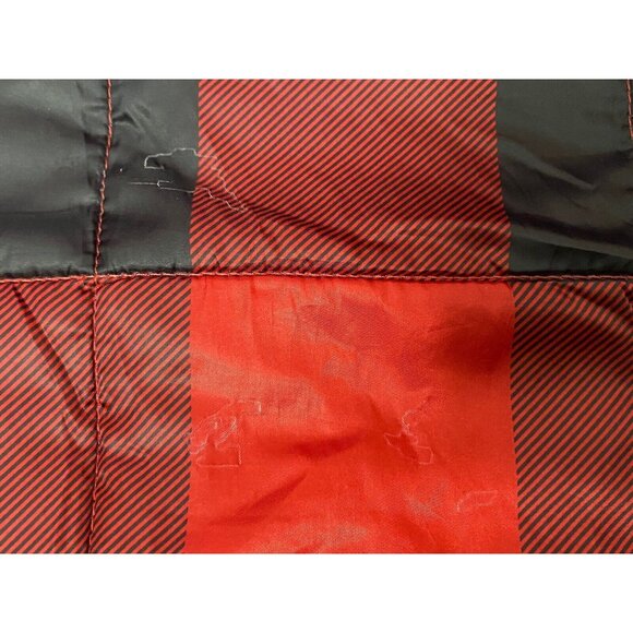 Eddie Bauer Down Alternative Throw blanket Red Black Buffalo Plaid Packable - Picture 7 of 11